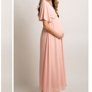 PinkBlush Maternity Dress Chiffon Bell Sleeve